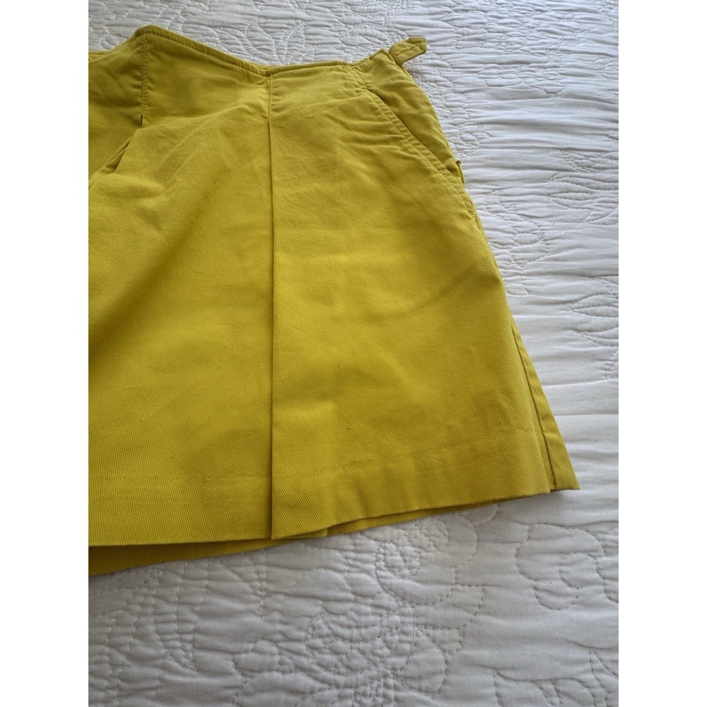 Anthropologie Maeve Schoolbus Yellow Pleated Shorts 6 Petite - Picture 3 of 5